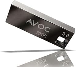 AVOC Flash F02 32GB USB 3.0 Pen Drive, High-Speed Metal USB Flash Drive, Durable Metal Body, Compatible with Laptop, Desktop, Audio Player, Plug & Play Data Storage