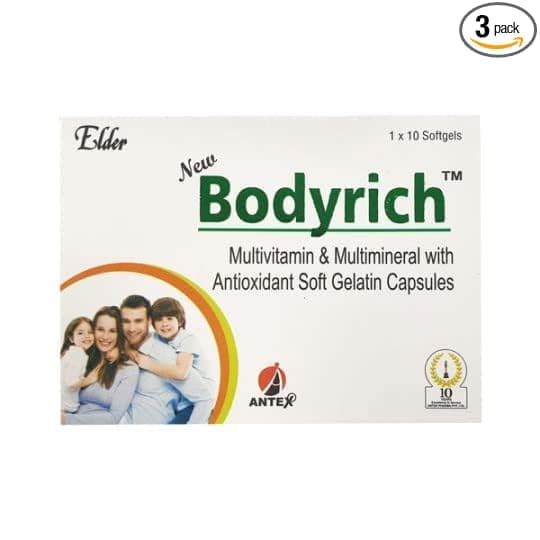 BodyRich Daily Multivitamins, 30 Capsules (Pack of 3)