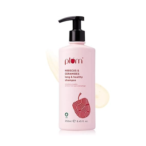 Plum Hibiscus & Ceramides Long & Healthy Shampoo | Hydrates Dry and Damaged Hair, Prevents Split Ends, Repairs Damage |Contains Hibiscus Extracts, Ceramides |100% Vegan | 250ml