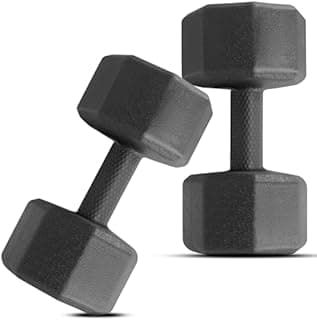 SLOVIC Dumbbell Set [5 Kg Each] | Home Gym Dumbbells for Daily Workout | Quality Fitness Equipment for Strength Training | Non-Slip Coated Handle | Perfect for Women & Men