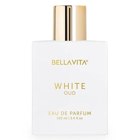 BELLAVITA White Oud 100ml | Long Lasting Unisex Perfume | Perfume for Man and Woman | Eau De Parfum | Orange, Patchouli, Musk | Oud, Citrus & Spicy Premium Fragrance
