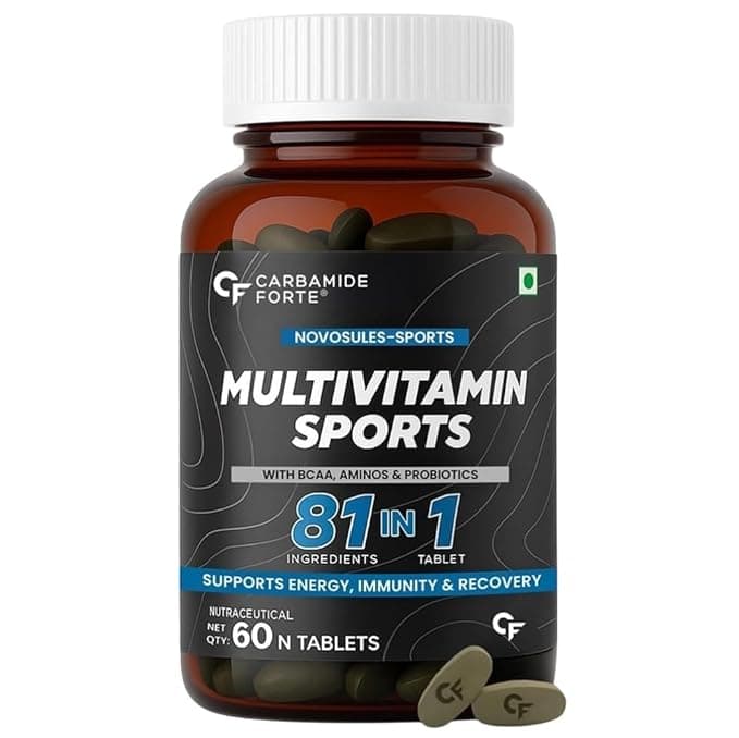 Carbamide Forte Multivitamin Tablet For Men & Women | Multi Vitamin For Men & Women With BCAA, Aminos & Probiotics | Gym Supplements To Support Energy, Immunity & Recovery - 60 Tablets