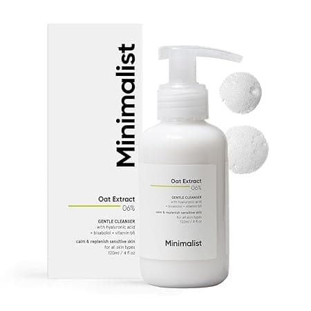 Minimalist Gentle Face Wash With 6% Oat Extract & Hyaluronic Acid For Sensitive Skin (Dry to Normal) | Sulphate Free | Non-Drying | Fragrance Free | Gentle Cleanser (120 ML)