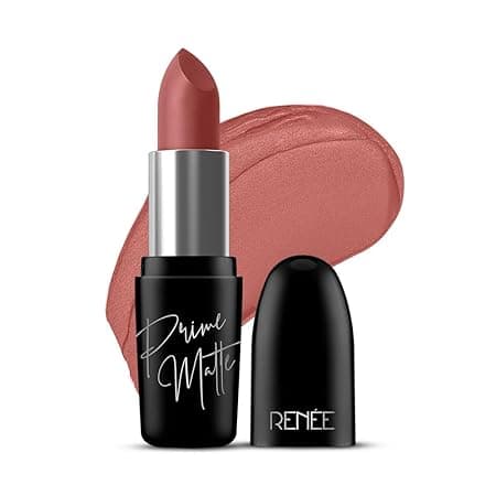 RENEE Prime Matte Lipstick - Velvet Mauve, Lightweight & Long-Lasting Formula, Creamy Matte Finish, One Swipe Application, Non-Drying, Vitamin E Infused, 4.5Gm