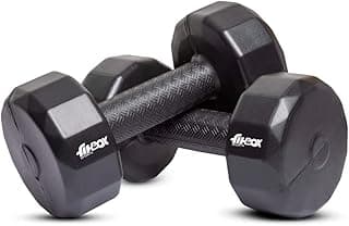 FitBox Sports 5kg Diamond Dumbbells (2.5kg x 2) Set Of 2 For Home Gym Workout | Men & Women,Polypropylene (PP)