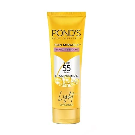 POND'S Serum boost sunscreen For All skin types prevent and fade dark patches with the power of SPF 55 and NIACINAMIDE-C Serum 50g