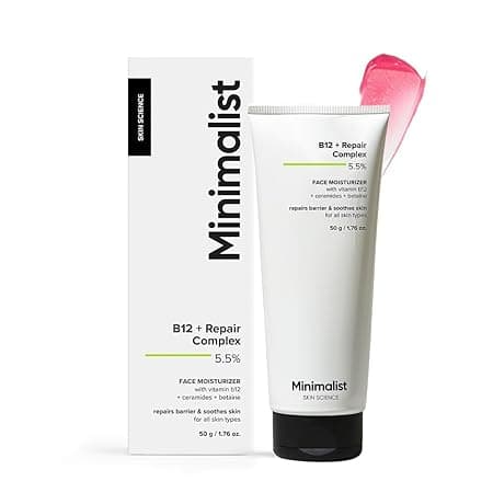 Minimalist Barrier Repair Face Moisturizer with Vitamin B12 Complex 5.5% with Ceramides for All Skin Types | Strengthens Skin Barrier, Boosts Hydration, Soothing, Lightweight Gel Texture | 30 gm