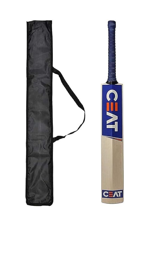 Popular Willow Wooden Cricket Bat with Red Tennis Ball and Bat Cover for All Tennis Balls (Size-6 for Age 13 to 15 Years)