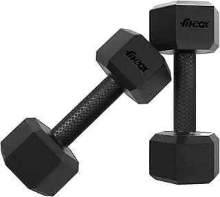 FitBox Sports 4kg Exlusive Octa PVC Fixed Dumbbells (2kg x 2) Black