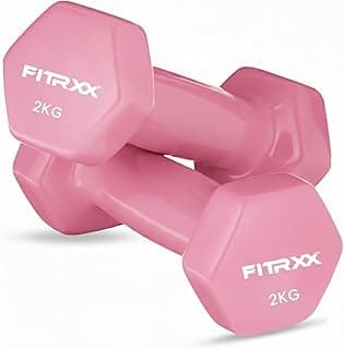 FITRXX Vinyl Dumbbells 2 kg | Men and Women | Non-Slippery Dumbbell for Home and Gym | Full Body Workout | (Set of 2)