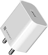 Portronics Adapto 12 2.4A 12W Fast Wall Charger for iPhone 11/Xs/XS Max/XR/X/8/7/6/Plus, iPad Pro/Air 2/Mini 3/Mini 4, Samsung S4/S5, and More(White)