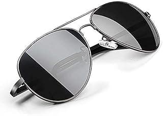 Black Jones Polarized Sunglasses | Full Rim Aviator Shape | 100% UV Protected Goggles | For Men & Women | Silver & Gun-Metal (Black) | Pack of 1