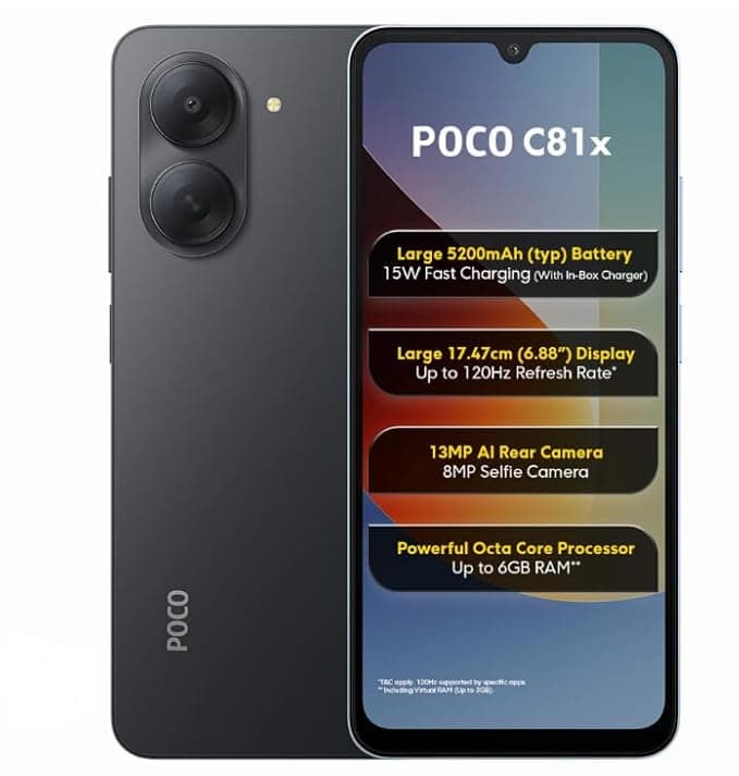 POCO C81X, Crystal Black (3GB, 64GB)