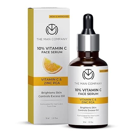 The Man Company Vitamin C Serum for Men - 30ml I For Glowing Skin I Brightens, Fades Dark Spots & Hydrates I Lightweight & Fast Absorbing I Suitable for Oily, Dry & Sensitive Skin
