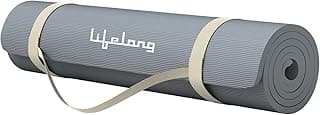 Lifelong LLYM92 Yoga mat for Women & Men EVA Material 4mm Anti-Slip Mat for Workout|Exercise Mat For Home Gym | Yoga Mat-For Gym-Workout and Yoga Exercise I Grey