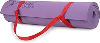 Fitness Mantra® 6mm Yoga Mat with Carrying Strap for Yoga, Exercise Mat for Men & Women|1 Piece| (Purple)