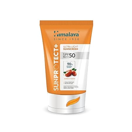 Himalaya Sun Protect+ Ultra Light Sunscreen | 90% Natural Origin Ingredients | In vivo tested SPF 50 PA++++ | Dermatologically tested for all skin types | No white cast | Sweat Resistant | 30g