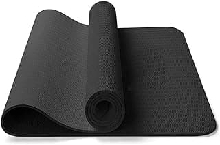 Yoga mat for Women & Men EVA Material 4mm Grey Anti Slip for Gym Workout (Black, 4 mm)