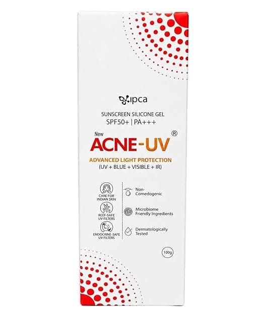 New Acne-UV Sunscreen SPF50 PA++++ | 100g Acne-UV Gel Sunscreen | Non Comedogenic | Silicone Gel | Oil-Free | UVA/UVB Protection | Water Resistant | No White Cast | Suitable for All Skin Types