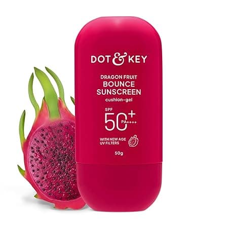 Dot & Key Dragon Fruit Bounce Sunscreen In-Vivo Tested SPF 50+ PA++++, With New-Age UV Filters, Lightweight, Cushion-Gel Texture, Fast-Absorbing, Niacinamide Infused, Broad Spectrum Protection