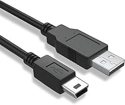 5 Pin Mini USB Cable (35 CM) USB 2.0 Type A to Mini B Cable Compatible with GoPro Hero 3+, PS3 Controller, MP3 Player, Digital Camera (Black)