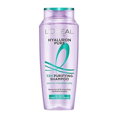 L’Oréal Paris Hyaluron Pure 72H Purifying Shampoo, For oily scalp & dry hair with salicylic and hyaluronic acid, 340 ml