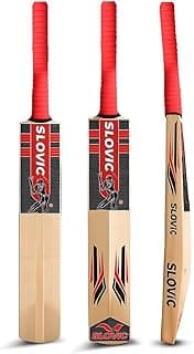 Slovic Cricket Bat [Size 8] | Full Size Wooden Tennis Bat for Cricket | Poplar Willow Cricket Bats for Kids & Adults | Ideal for Indoor & Outdoor | Lightweight Bats Practice for Cricket kit