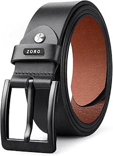 ZORO Men's Genuine Leather Belt for Men | Black,Brown,Tan