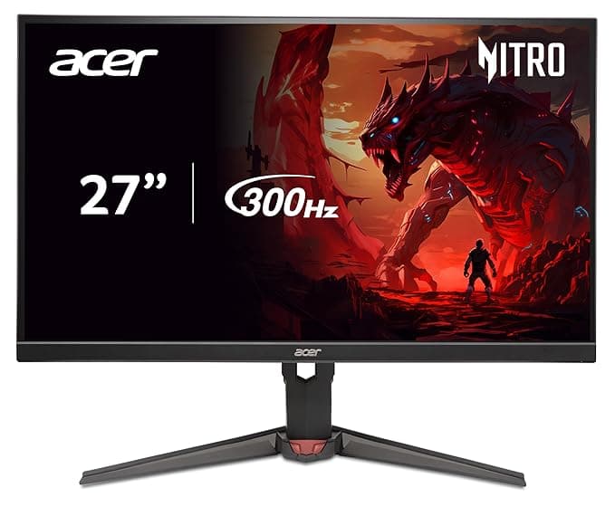 acer Nitro XV272U F3 27 inch IPS WQHD 2560x1440 Gaming Backlight LED LCD Monitor I Rapid 300Hz Refresh, 0.5ms Response I HDR 400 I AMD FreeSync Premium I Zero Bright Dot Policy I Ergostand I Eye Care