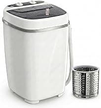 Portable Mini Washing Machine 3.5Kg with STAINLESS STEEL DRYER | Premium Black Lid Edition | Heavy Duty Washer for Baby Clothes & Hostel | Unbreakable Spin Basket | No Installation Required.