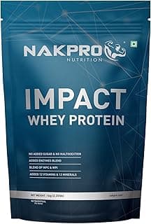 NAKPRO NUTRITION Impact Whey Protein Isolate & Concentrate | 1 kg | 24g Protein | Malai Kulfi | Trustified Certified | Added Digestive Enzymes, Vitamins & Minerals