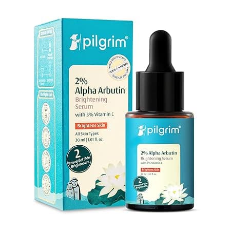 PILGRIM Korean 2% Alpha Arbutin & 3% Vitamin C Brightening Face Serum for glowing skin| Alpha arbutin face serum|All skin types | Men & Women| Korean Skin Care| Vegan & Cruelty-free | 30ml