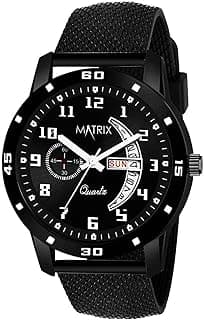 Matrix Analog Day & Date Display Wrist Watch for Men & Boys