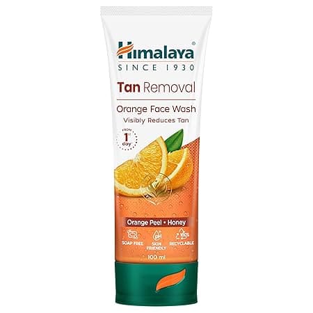 Himalaya Tan Removal Orange Face Wash | Deeply Cleanses & Reduces Tan | with Orange Peel, Papain & Honey | Exfoliates Dead Skin | Dermatologically Tested | For Men & Women | 100ml