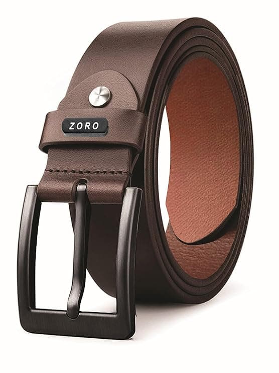 ZORO Men's Genuine Leather Belt for Men | Black,Brown,Tan