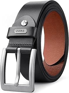 ZORO Men's Genuine Leather Belt for Men | Black,Brown,Tan