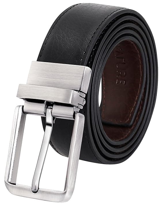 Creature Reversible Vegan Leather Formal Belt For Men(Color-Black/Brown||BL-01|| 46 inches length|| Waist upto -40 inches)