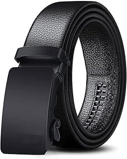 ZORO Men's Vegan Leather Belt for Men, Formal/Casual,Autolock,Black | Fit on up to 38 Inches Waist size