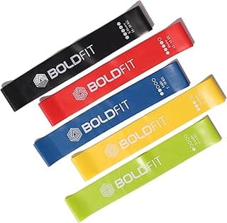 Boldfit Resistance Bands Mini Loop Set (Pack of 5) Hip Band / Toning Exercise Band for Gym Booty Belt / Latex Band / Thera Band / Theraband for Fitness, Multicolor, (RMiniloop1)