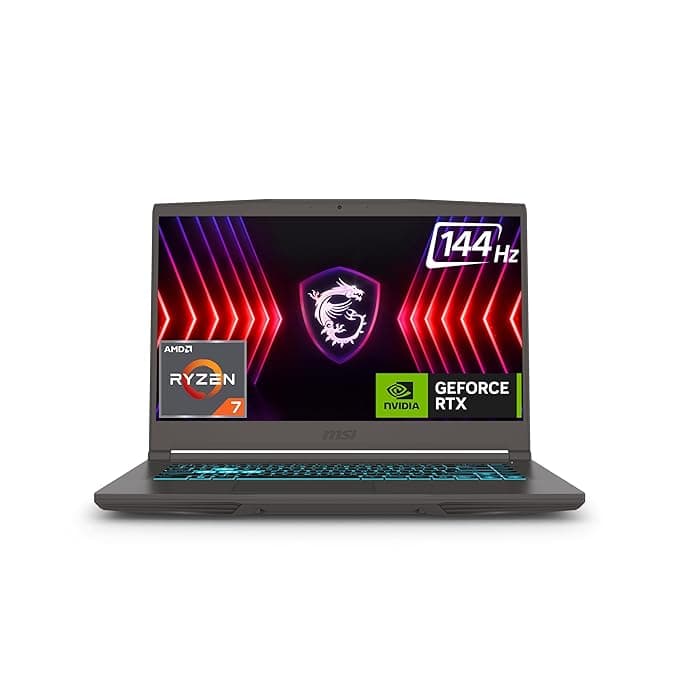 MSI Thin A15, AMD 7th Gen. Ryzen 7 7735HS, 40CM FHD 144Hz Gaming Laptop (16GB/1TB NVMe SSD/Windows 11 Home/NVIDIA GeForce RTX 3050, GDDR6 4GB/Cosmos Gray/1.8Kg) B7UC-103IN