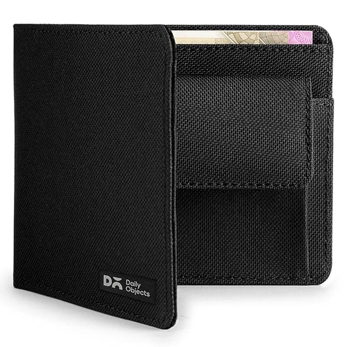 DailyObjects Coin Classic Bifold Wallet for Men | Ballistic Nylon Material | Holds up to 8 Credit/Debit/ATM Cards | Slim & Easy to Fit | Coin Pocket with Button Closure | Handcrafted