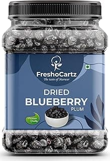 FreshoCartz Dried Blueberry Plum 500gm – Premium Dried Fruit, Sweet & Tangy Snack | High in Vitamins, Antioxidants & Fibers | Ideal for Baking, Cooking, Trail Mix & Gifting | Jar Pack Of 1