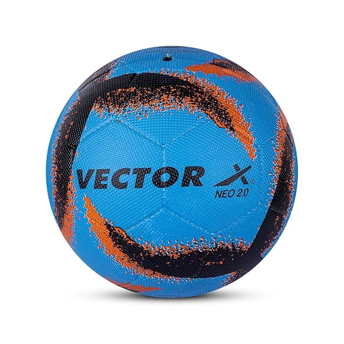 Vector X Neo 2.0 Synthetic Rubber Moulded Indoor/Outdoor Football with Butyl Bladder, Sky-Black, Size 5, Suitable for Match and Training for Adults 15+ Years
