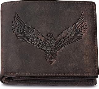 URBAN FOREST Zeus Vintage Brown Leather Bi-Fold Wallet for Men, 6 Card Slot