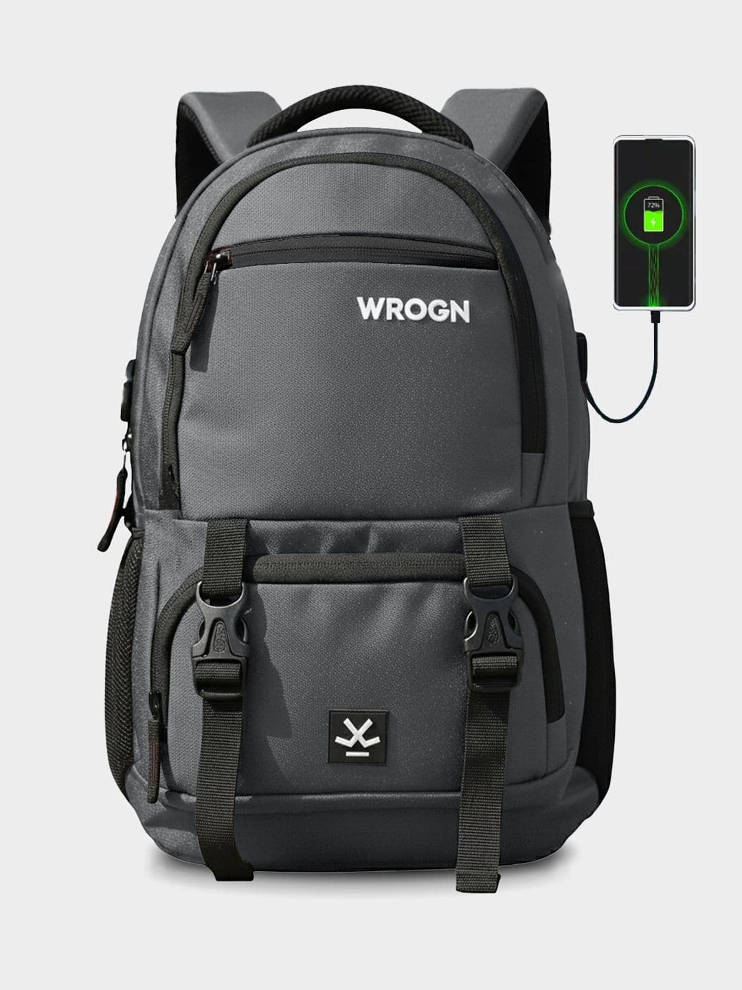 WROGN WROGN Brand Logo Laptop Backpack with USB Charging Port 31L