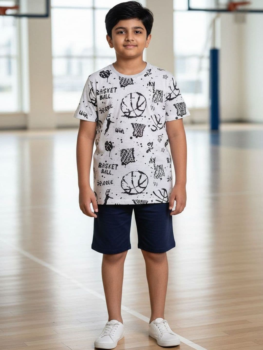V-Mart V-Mart Boys Grey Cotton Tshirts