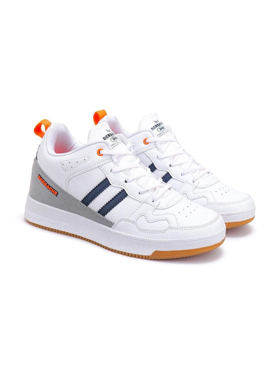 BERSACHE Men Perforations Leather Sneakers