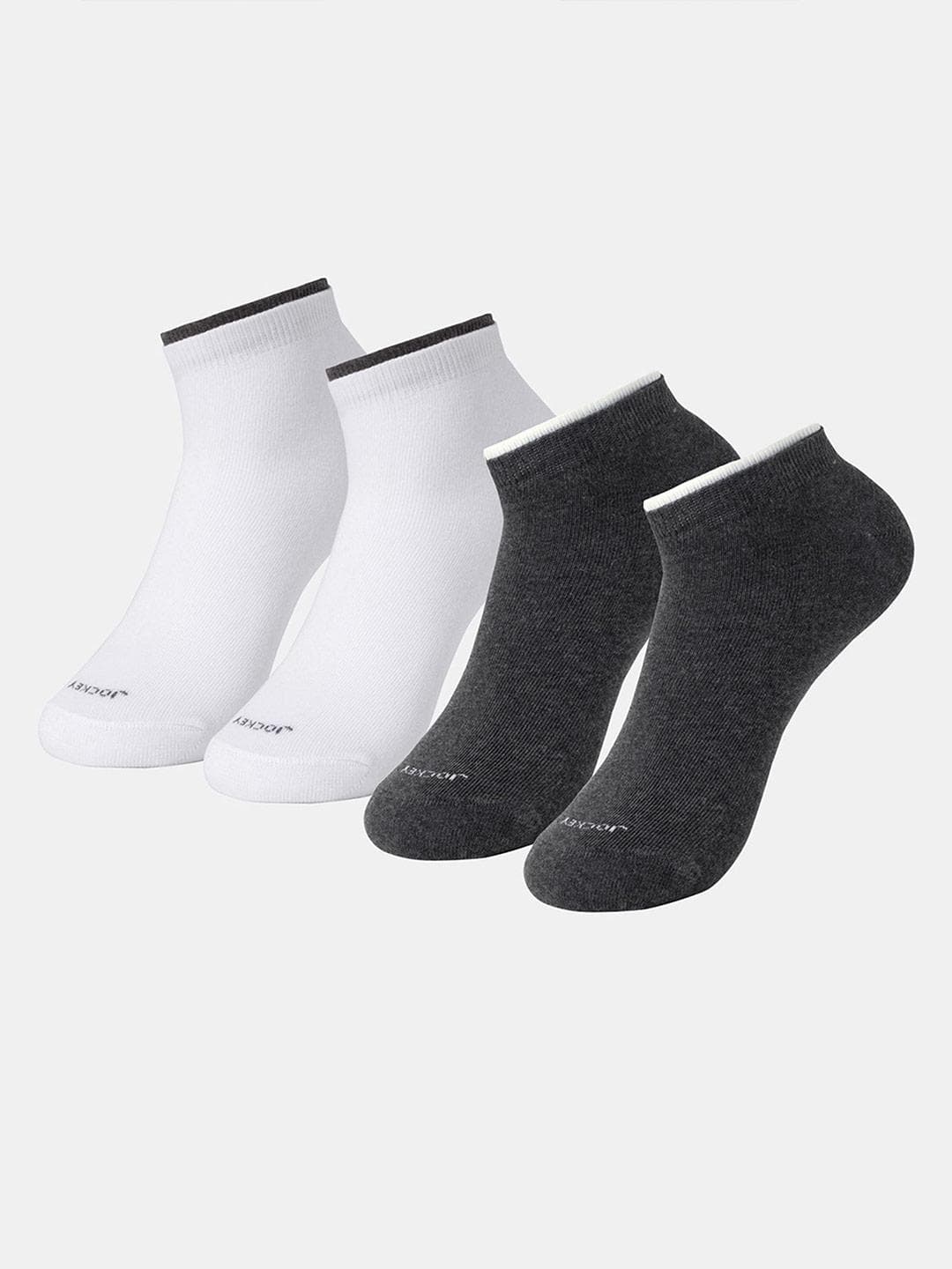 Jockey Pack of 2 Compact Cotton Stretch Solid Low Show Socks Stay Fresh Treatment-7491
