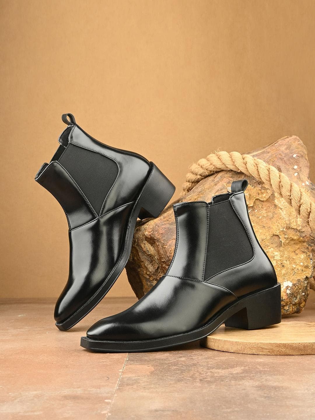 Buy AfroJack Men Block Heeled Chelsea Boots - - Footwear for Men
