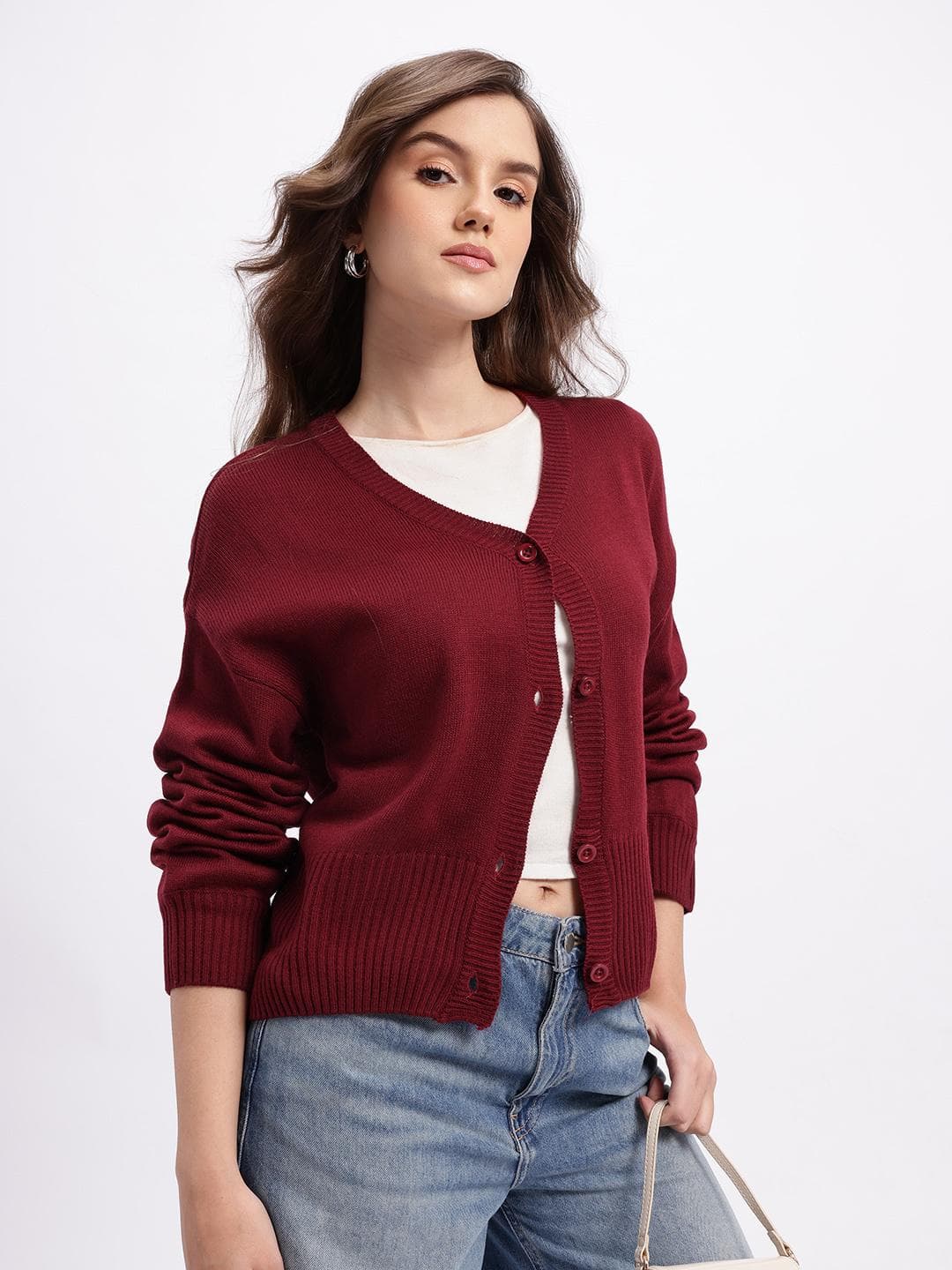 glitchez Acrylic Drop-Shoulder Cardigan